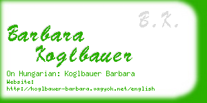 barbara koglbauer business card